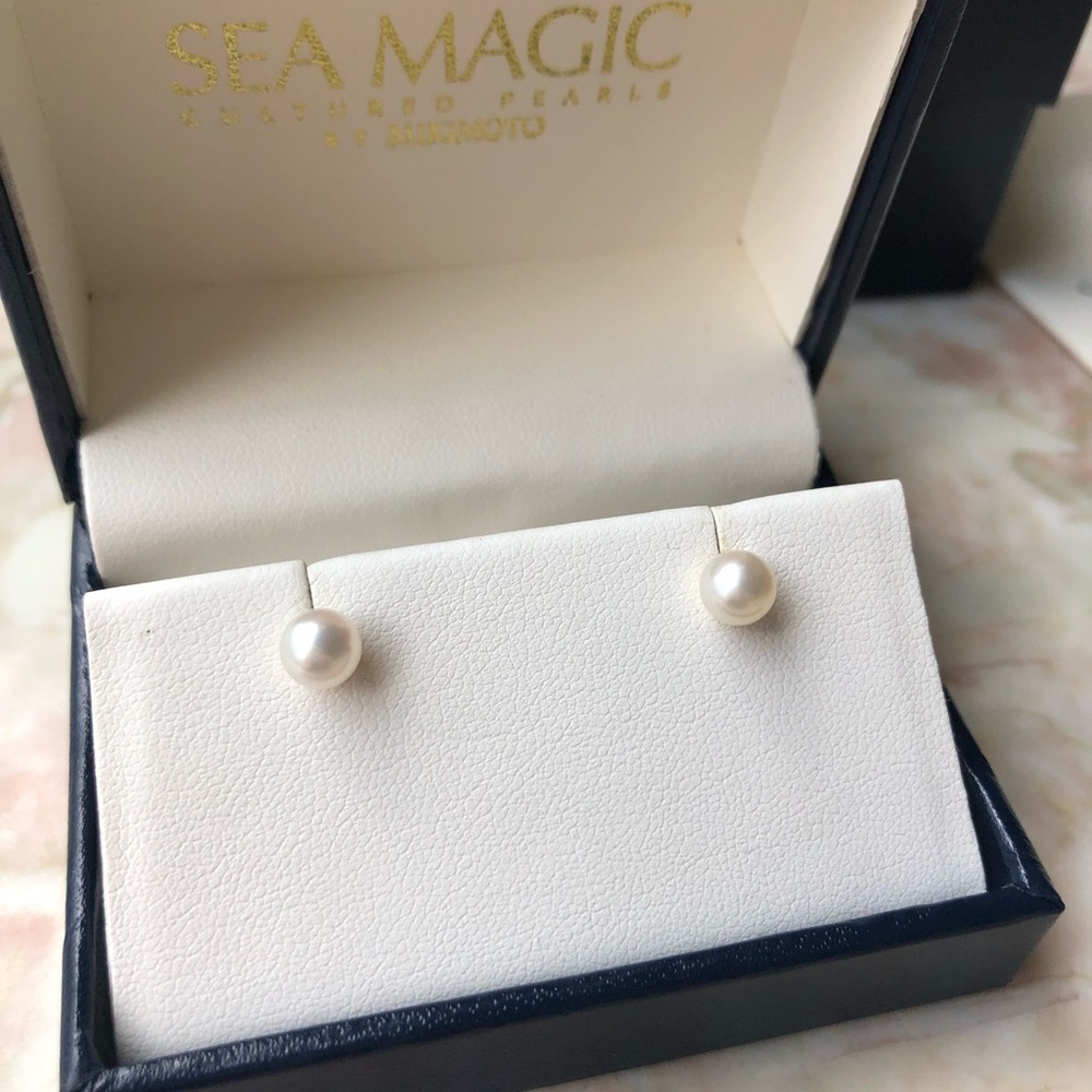 Sea Magic Cultured Pearl Earrings by Mikimoto